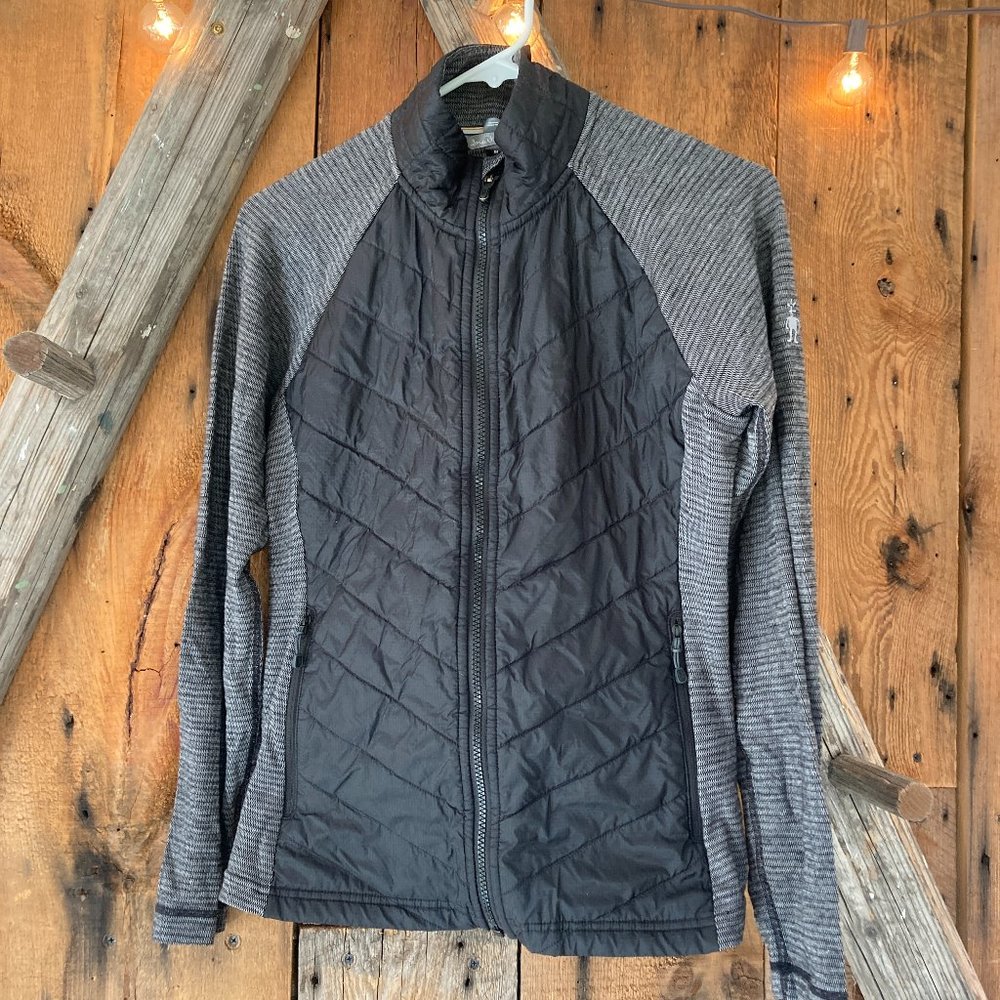 SmartWool Merino Full Zip Jacket, Black/Charcoal, Size M